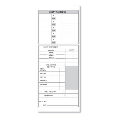 PYRAMID TECHNOLOGIES Time Clock Cards for  1000/2000, Two Sides, 3.5 x 9,100PK 331-11